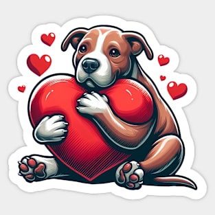 Pitbull Puppy Love Sticker